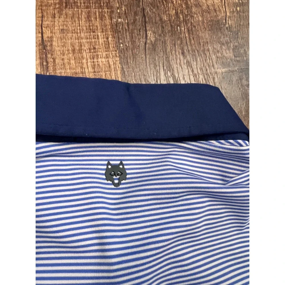 Greyson Clothiers Mens Blue Striped 1907 Tomahawk Golf Polo Shirt Size Large - Picture 6 of 7